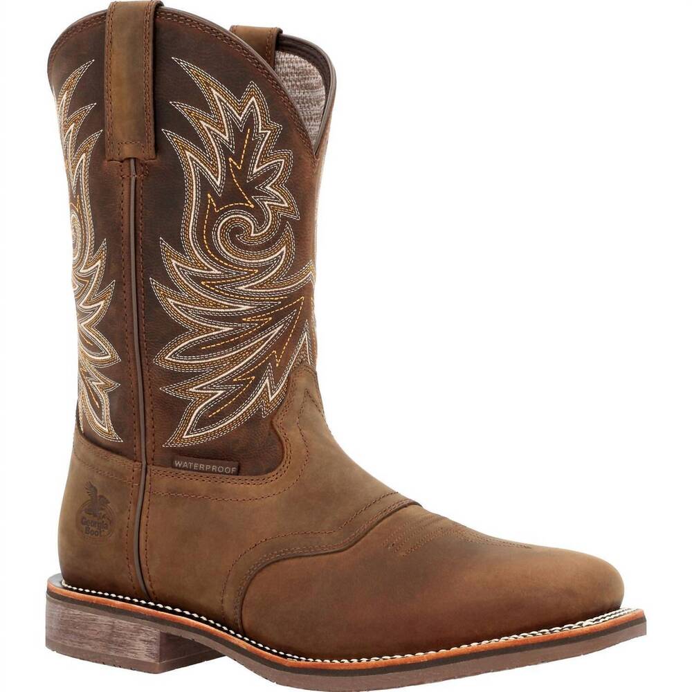 NEW GEORGIA BOOT men's carbo-tec elite waterproof western boot - wide width in b